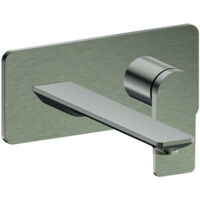 Façade mitigeur lavabo encastré bec 225 mm chrome noir brossé - CRISTINA ONDYNA BA25875
