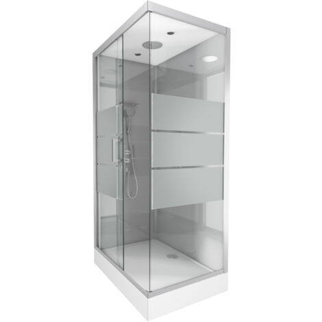 Cabine de douche rectangle 110x80x215cm - SILVERY STRIPE RECTANGLE