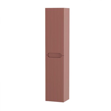 Colonne de salle de bain Terracotta Suspendu - Hauteur 120 cm - 2 Portes - LEON