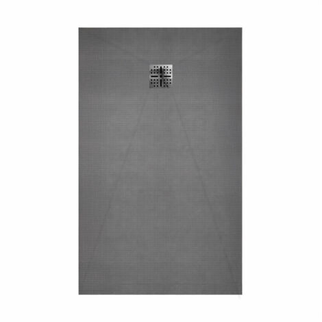 receveur de douche à carreler 120x90cm avec bonde à sortie verticale - grille inox chrome
