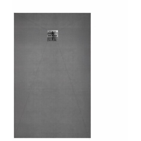 receveur de douche à carreler 120x90 cm avec bonde à sortie horizontale - grille finition chrome