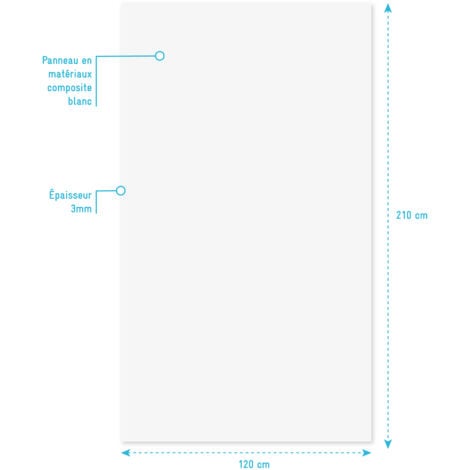 panneau mural finition aluminium blanc 120 x 210 cm - wall'it blanc