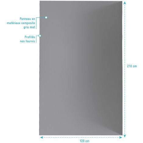 panneau mural finition aluminium gris 120 x 210 cm - wall'it gris