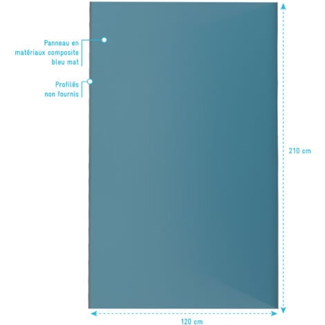 panneau mural finition aluminium bleu 120 x 210 cm - wall'it bleu