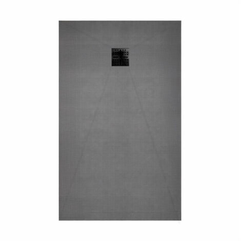 receveur de douche à carreler 120x90cm avec bonde à sortie horizontale - grille noire (1/5)