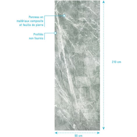 panneau mural pierre finition artic green 90 x 210 cm - stone'it artic green