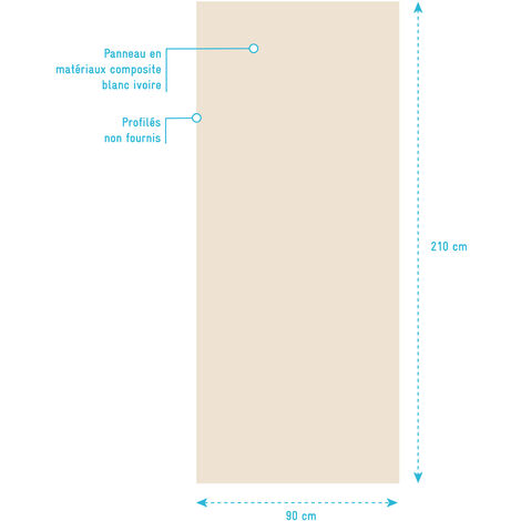 Panneau Mural Finition Aluminium Blanc 90 x 210 cm - WALL'IT BLANC