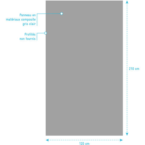Panneau Mural Finition Aluminium Gris Clair Silver 120 x 210 cm - WALL'IT SILVER