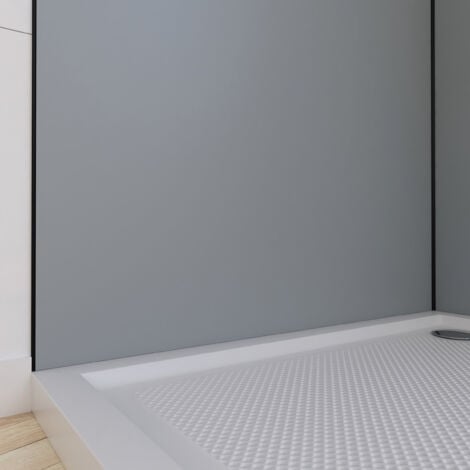 lot de 2 panneaux muraux aluminium silver 90+90x210 cm avec profilés noir mat - wall'it