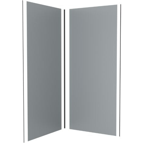 lot de 2 panneaux muraux aluminium silver 90+90x210 cm avec profilés noir mat - wall'it