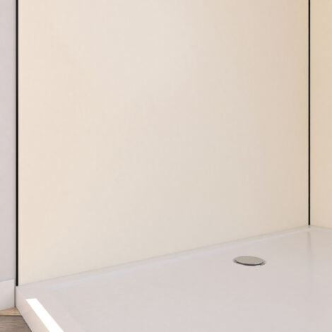 LOT de 2 Panneaux Muraux Aluminium IVOIRE 90+120x210 cm avec Profilés NOIR MAT - WALL'IT