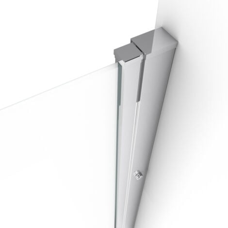 porte de douche double battant 70x200cm - verre trempé transparent 6mm - profil chromé
