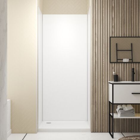 pack de 3 panneaux muraux aluminium blanc 90x210 cm avec profilés chrome wall'it