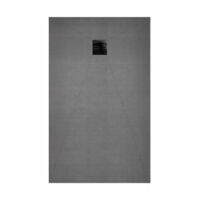 receveur de douche à carreler 160x80cm avec bonde à sortie verticale - grille noire