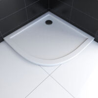 receveur de douche a poser extra plat en acrylique blanc 1-4 de cercle - 90x90cm
