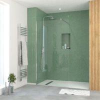 paroi de douche 100x195 cm en verre trempé 5 mm - finition chromé - chromed elementary