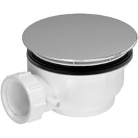 bonde de receveur diamètre 90 mm - capot chrome - evacuation horizontale