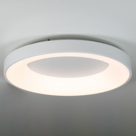 ALPINALUZ Plafón LED Lámpara Techo Pared de Diseño 40W Circular Metal Blanco Ø50 cm 3000K-4000K-6000K Seleccionable 5000lm CRI 85 No Parpadeo