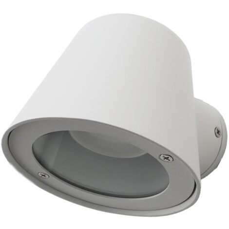 ALPINALUZ Aplique de Pared Exterior IP44 Moderno de Aluminio Blanco con Bombilla GU10 Blanco Cálido incluido para Terraza Balcón Patio (1/5)