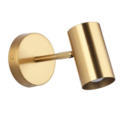 ALPINALUZ Aplique Lámpara de Pared Aluminio Dorado Foco Orientable E27 para Dormitorio, Sala de Estudio,Mesita de Noche (1/5)
