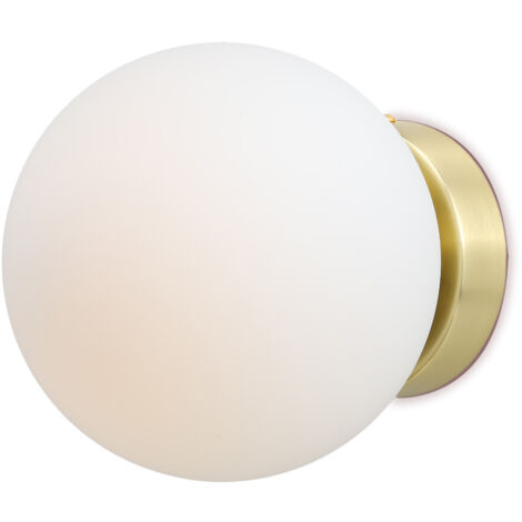 ALPINALUZ Aplique de Pared de Diseño Nórdico con Bola de Cristal "LUNAR"- Casquillo Portalámpara E27 G45 Dorado (1/5)
