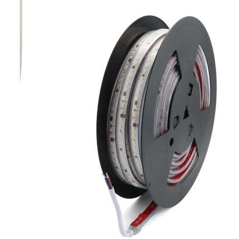 ALPINALUZ TIRA LED 220V-360W-18W/m-Ancho12mm-120 chips/metro SMD2835-115lm/W-Silicona IP67-Corte cada 10cm-20metros Blanco frío 6000K (1/5)