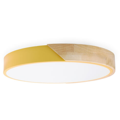 ALPINALUZ  Plafón LED Circular Metal con Madera Natural Ø40cm 3000K-4000K-6000K 24W