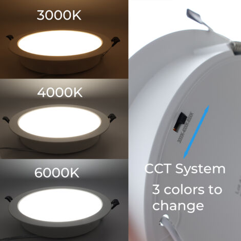 Alpinaluz LED-Einbauleuchte, 25 W, CCT Wählbar (3000K/4000K/6000K), Ø23 Cm, Aluminium, 110 Lm/W