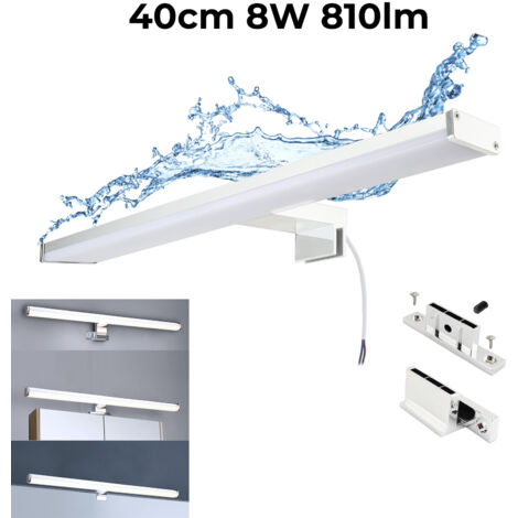 ALPINALUZ  Aplique de Pared LED Espejo Baño Slim IP44 8W 40cm Blanco Neutro