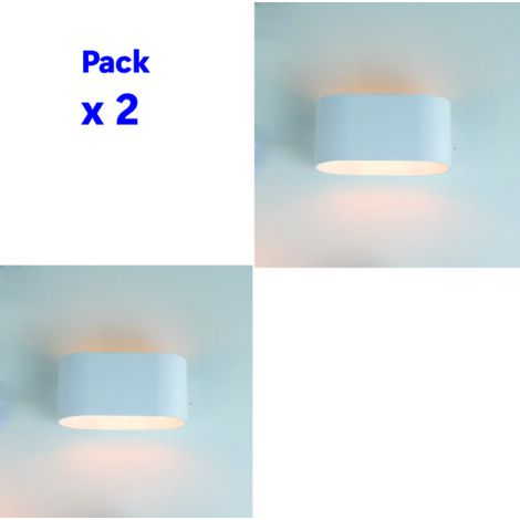 ALPINALUZ  Paquete de 2 Apliques de pared interior de aluminio blanco con iluminación arriba y abajo, casquillo G9 (bombilla no incluida)