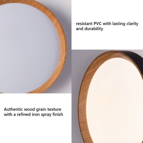 Lámpara De Techo LED De Madera Regulable, 5CCT 2700K-6000 K