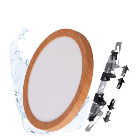 Plafón LED efecto madera Ø225mm 18W IP44 CCT (1/5)