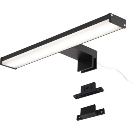 Aplique pared LED baño 8W 30 cm negro IP44