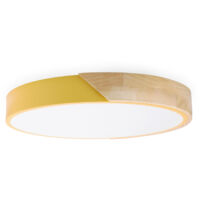 ALPINALUZ Plafón LED Circular Metal con Madera Natural Ø40cm 3000K-4000K-6000K 24W