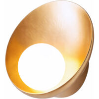 Aplique pared mid-century globo cristal dorado G9
