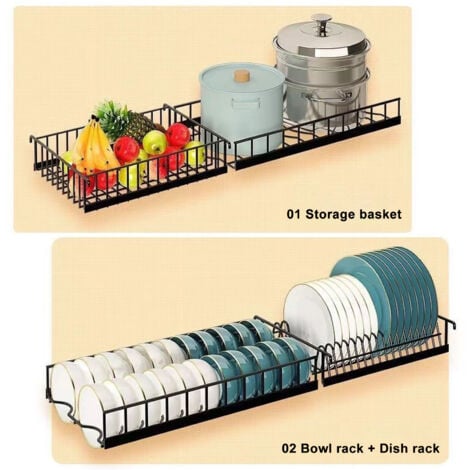 Égouttoir à Vaisselle à 3 Niveaux En Acier Inoxydable - Égouttoir à Vaisselle Avec Porte-couverts Et Bac D'égouttement - Grand Panier à Vaisselle Anti-rouille Pour évier De Cuisine (couleur : Noir