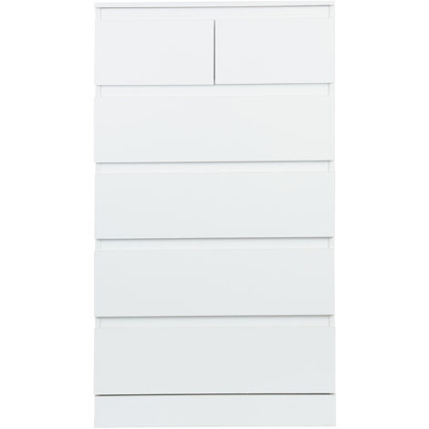 Armoire à casiers - Casier de Rangement - 6 tiroirs - Blanc - 6041109cm (1/5)