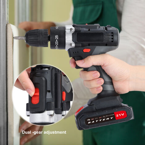3 En 1 21V Perceuse Électrique Visseuse Rechargeable Sans Fil Tournevis