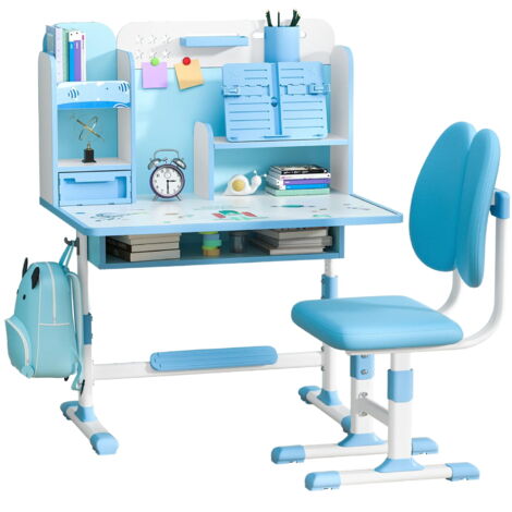 Bureau d'écriture pour élèves du primaire, bureau et chaise pour enfants à la maison simple, ensemble de table réglable (1/5)