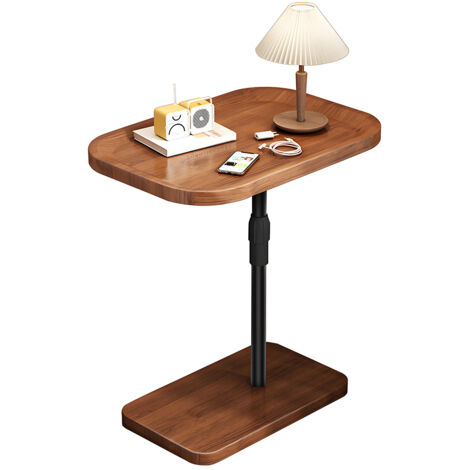 FLASIDU Table d'appoint de salon, table à thé, hauteur réglable, 46×30×90cm, marron. (1/5)