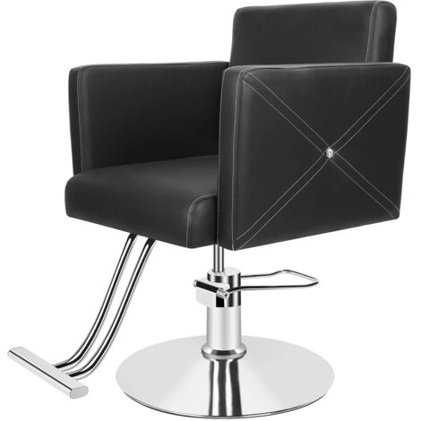 Chaise de coiffure, chaise de barbier, peut être relevée et abaissée, pivote à 360 degrés, capacité de charge maximale 150 kg, noir.
