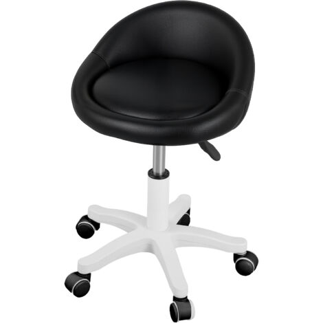 FLASIDU - Fauteuil lounge - fauteuil de barbier, pivotant à 360° et réglable en hauteur, coussin en similicuir, noir (1/5)