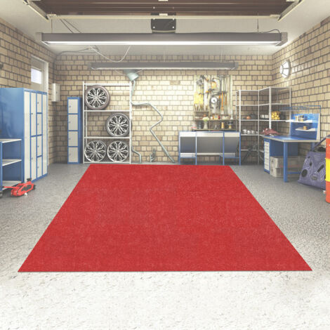 FLASIDU -Tapis d'entrée rouge - 520 × 223 cm - Support en film PE imperméable - Imperméable et antidérapant (1/5)