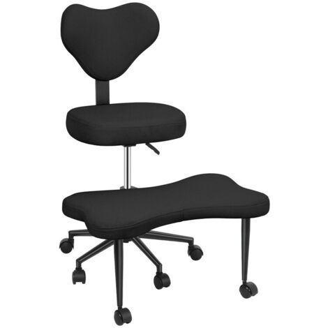 FLASIDU - Chaise de bureau - Chaise à jambes croisées, design ergonomique avec repose-pieds pivotant à 360°, hauteur réglable, 70 × 80 × 102 cm (1/5)