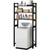 Etagère de salle de bain,Étagère WC,rangement pour WC/lave-linge, en métal laqué noir,69cm x 30cm x 181cm