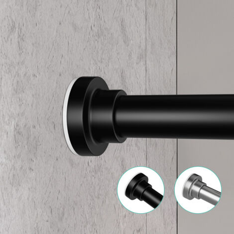DYHOME Tringle à rideau de douche en acier inoxydable, antidérapante et antirouille, tringle à rideau de douche extensible sans perçage, adaptée aux placards, salles de bains et balcons, 18 à 61 pouce