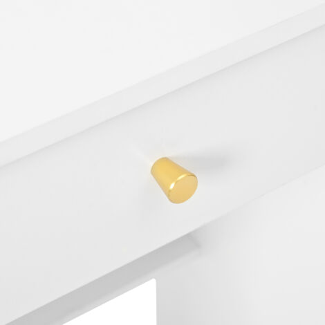 DYHOME Coiffeuse avec éclairage LED réglable Comprend un miroir et un tabouret Comprend trois tiroirs et deux portes (1/5)