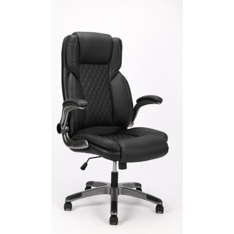 DYHOME Chaise de bureau, conception ergonomique,dossier et accoudoirs réglables, capacité maximale de 180 kg, couleur noir (1/5)