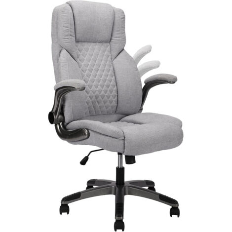 DYHOME Chaise de bureau, conception ergonomique,dossier et accoudoirs réglables, capacité maximale de 180 kg, couleur gris (1/5)