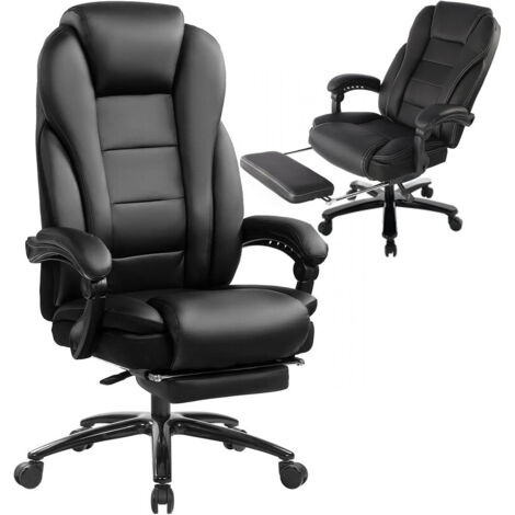 DYHOME Chaise de bureau, conception ergonomique, dossier réglable, capacité maximale de 180 kg, couleur noire